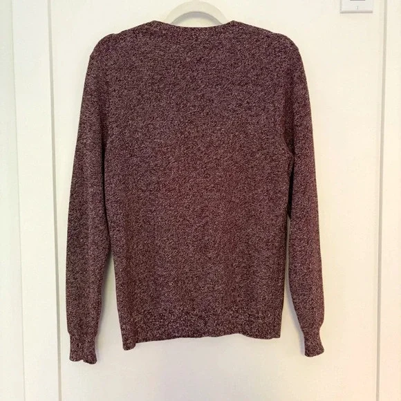 COS Heavyweight Linen Cotton Burgundy Red Marled Crew Neck Knit Sweater Size XS - Picture 5 of 5
